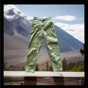 ONeill Women Olive Green Twill Pants Size 24 High Rise Straight Leg Casual